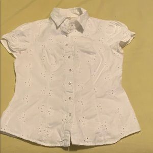 Eyelet blouse- size medium juniors sizing